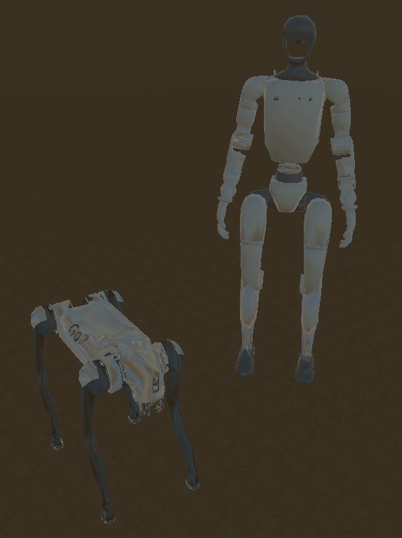 First-person robot view in the VR simulation
